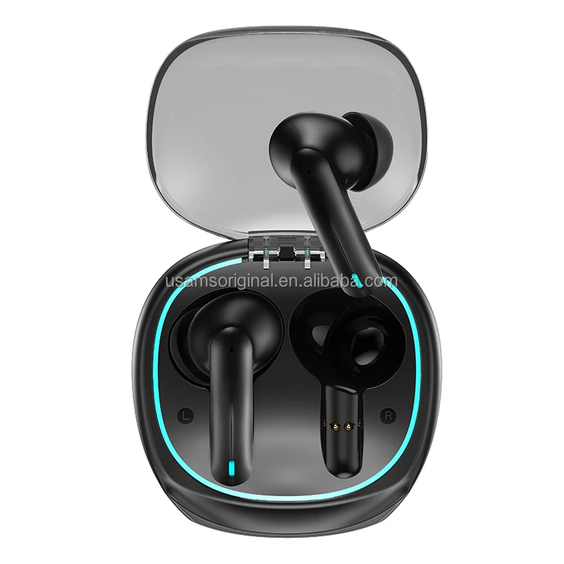 USAMS XJ13 Noise Cancellation Transparent Shell TWS ENC Wireless Earphones Gaming Earbuds for Mobile Games