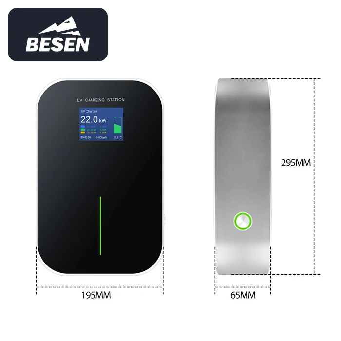 BESEN 22kW Dynamic Load Balancing EV Charger 32A 3Phase Smart Electric Vehicle Charge Level 2 EV Home Charging Station