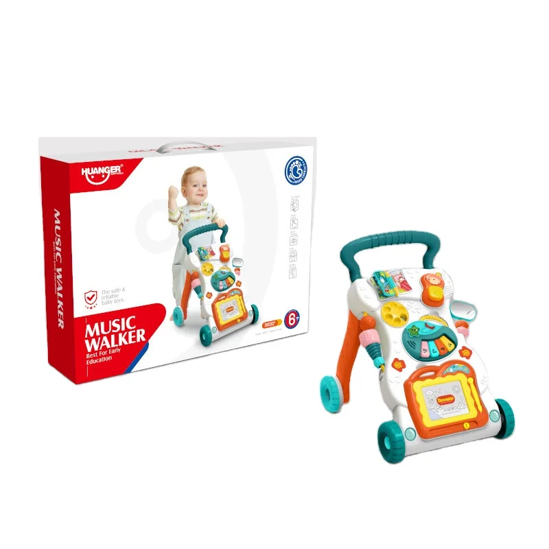Baby Rolling Walkers With Handle Learning Chair Cartoon Toys For Kids