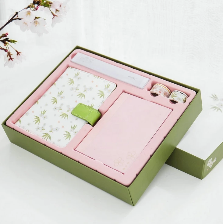 Sakura PU A5 Notebook Set Notepad Gift Box Diary Stationery Set
