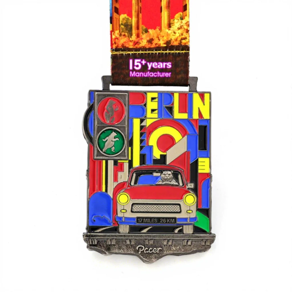 Custom Marathon 26KM Running Medal Personalized Engraved Logo Zinc Alloy Gold/Silver/Bronze Plated Durable Sports Race Trophy