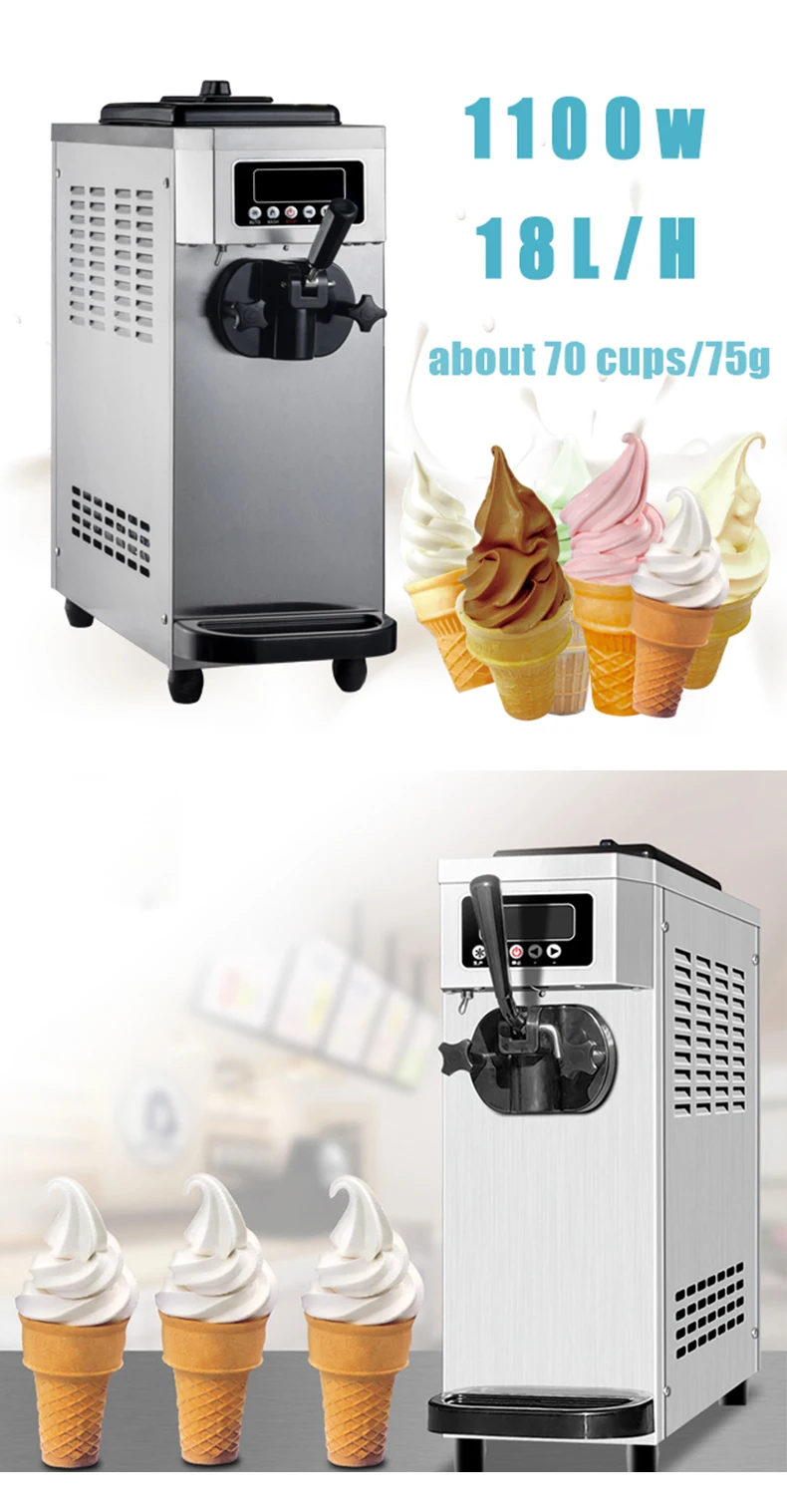 Small Table Top Frozen Yogurt Machine Commercial Soft Ice Cream Maker