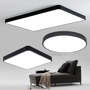 24W 48W 60W 72W Modern Simple Ceiling Lamps Rectangular Living Room Lamp Black and White LED Panel Ceiling Lights