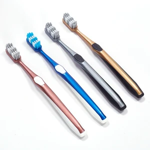 Biodegradable Disposable Adult Toothbrushes Soft Nylon Bristles with Plastic Handle Made in China for Home Use