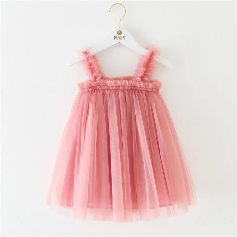 Ins Colorful Girls Tutu Dress Solid Color Lace Toddler Girls Dresses ...