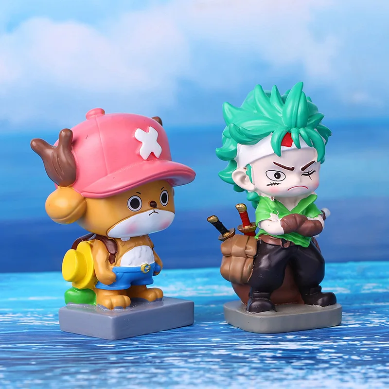 6PCS Mystery PVC Anime Figurine Blind Boxes 3D Resin 1Piece Luffy Zoro Nami Figures Surprise Collectible Doll Toy Anime Figure