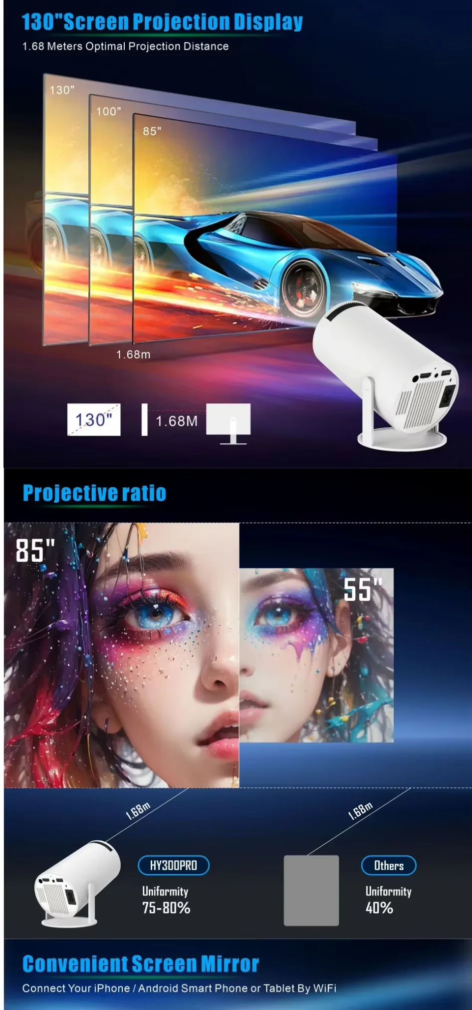 New LED 720P Video Game Player Portable Projector 4k Android 11 TV Box Stick Smart M300 max 4k Mini Arcade Retro Game Projectors