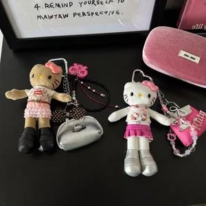 Long-Legged Kt Plush Charm: Cute Edgy Design for Bag & Keychain