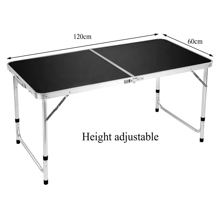
 Hot sale fold camping table  4 ft aluminum beer pong game table height adjustable lightweight desk multi-function party table  