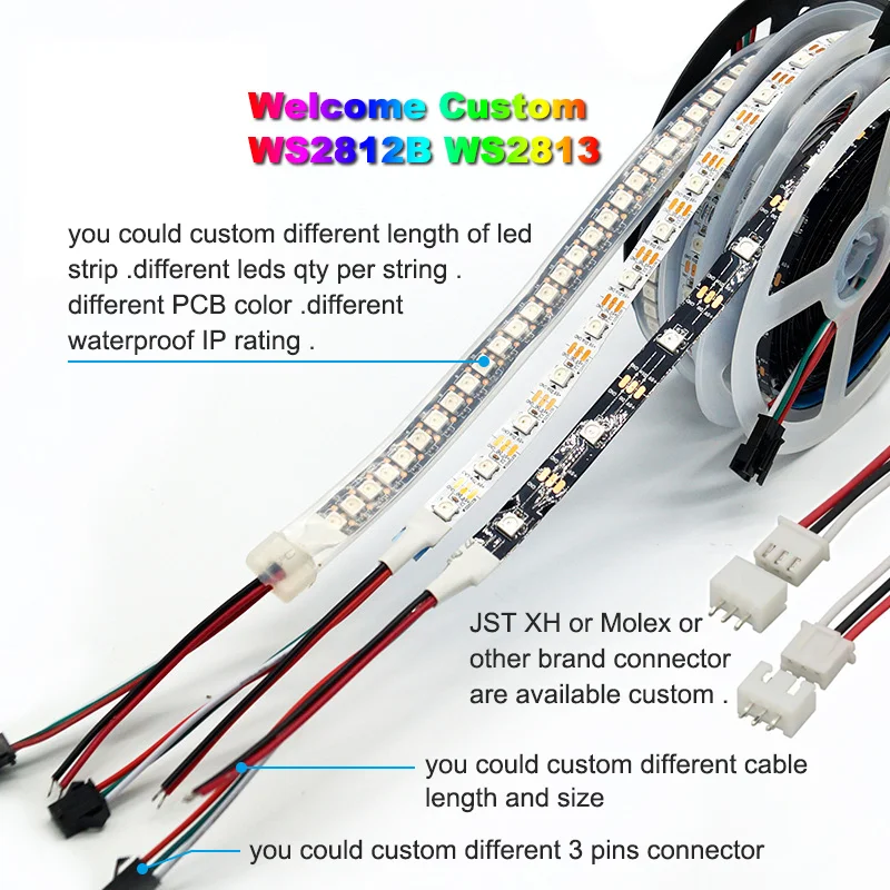 Source in different different cable length different leds quantitty 144 60 30 led strip on m.alibaba.com