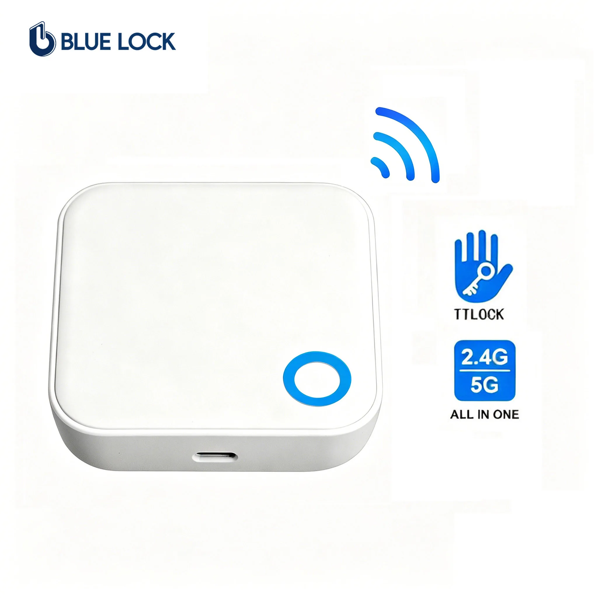 Bluelock TTLock Smart G5 Gateway Model with WiFi ABS Plastic Cloud Storage for Outdoor Access Control Applications