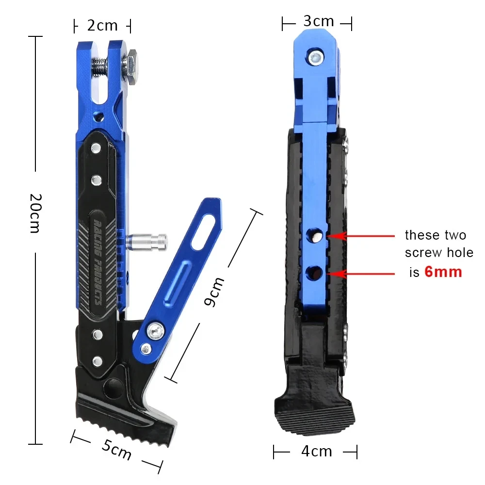 Motorcycle CNC Foot Side Stand for Electric Motorbike Motorcycle Accessories Kick Stand Parking Bracket Adjustable Kickstand