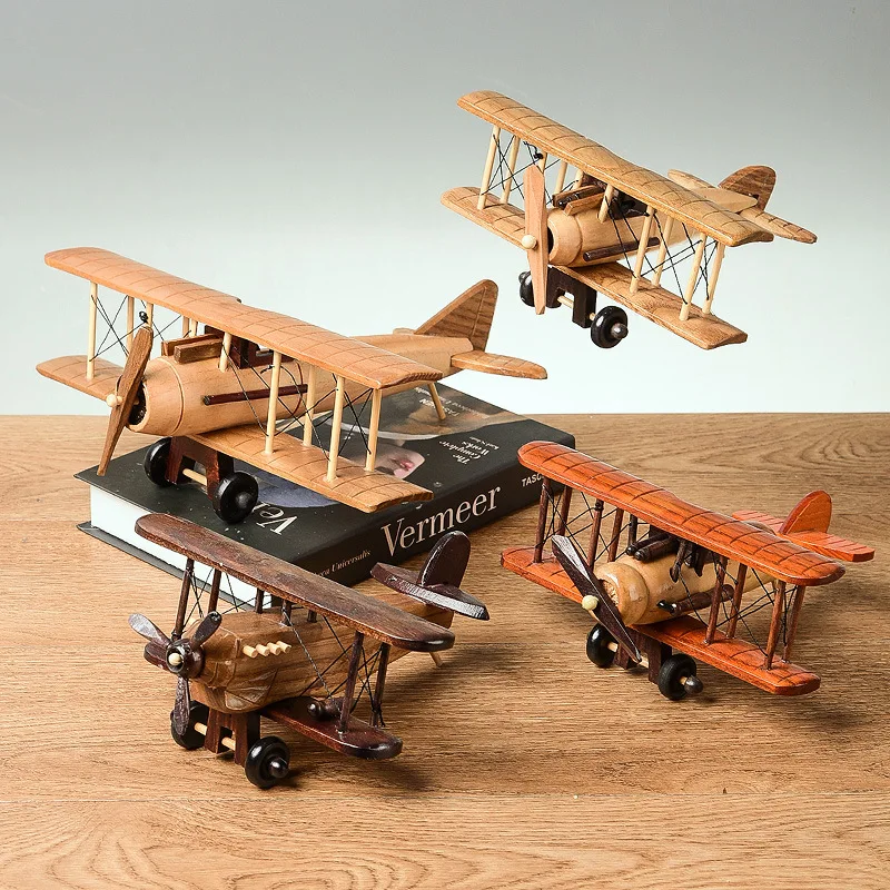 木製 飛行機模型　アンティーク 約15cm Amazon.co.jp: 復古翼飛行機模型飛行機を古いブリキ書斎