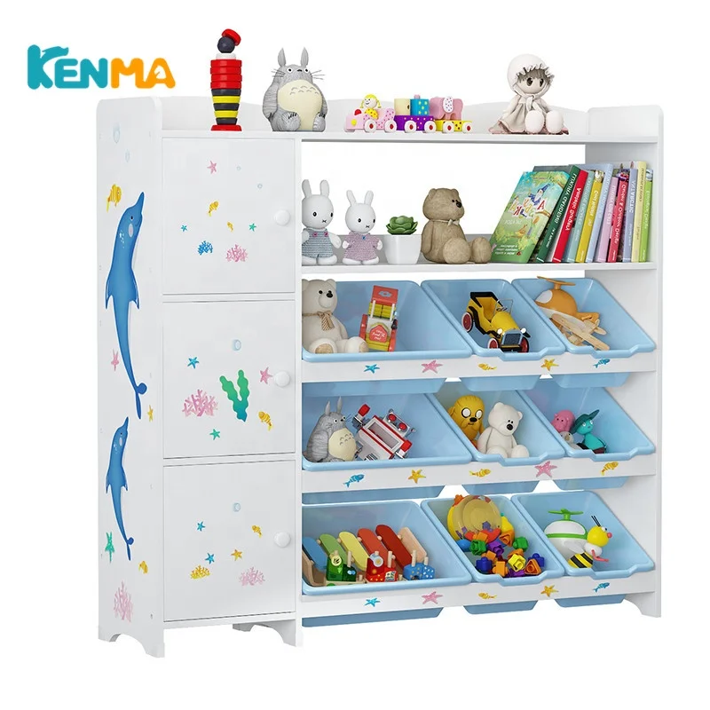 Лидер продаж, детский деревянный органайзер для хранения игрушек, детский стеллаж для хранения с Bookrack