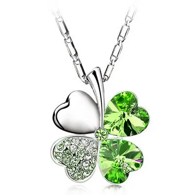 Elegant Four-leaf Clover Crystal Necklace for Women