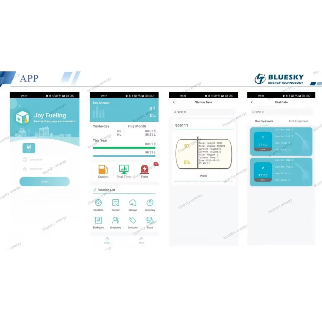 Bluesky Mobile APP Remote Control Fuel Dispenser Fuel Dispenser Management System Software
