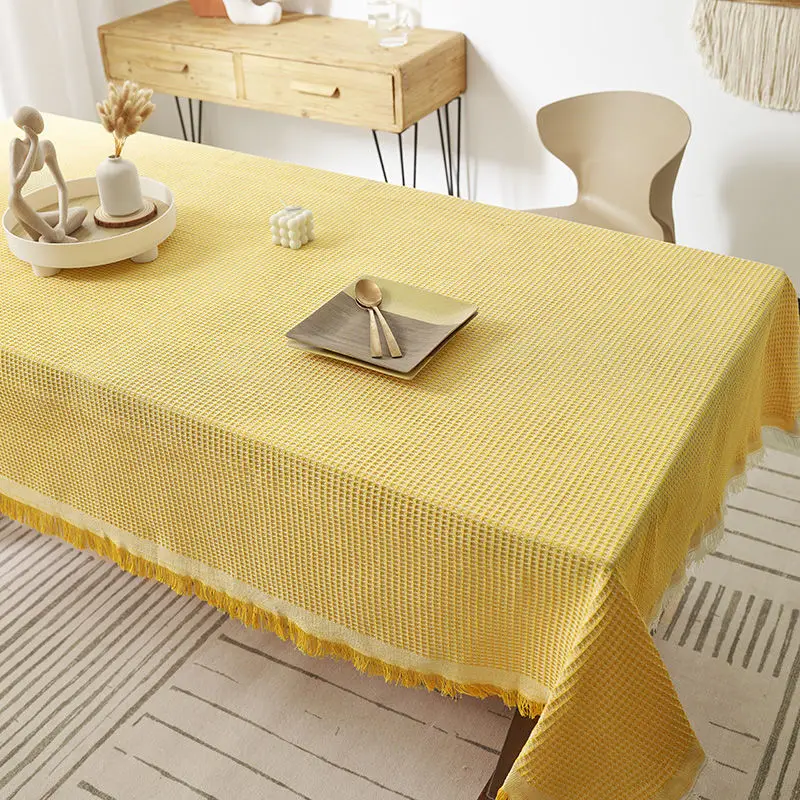Tabletex New Vintage Cotton Linen Waffle Table Cover Cloth Solid Color