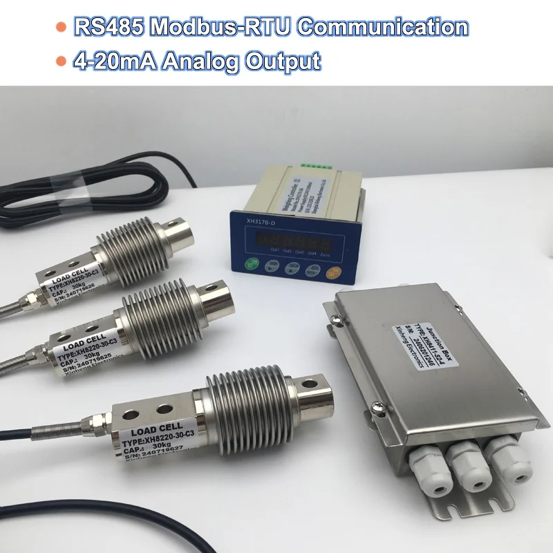 Hopper Weighing Scale System Bending Beam Bellow Type Load Cell Controller Rs485 Weighing Transmitter