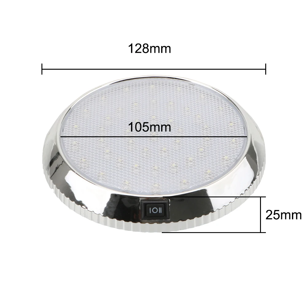 Universal Double LED Dome Light For Car Interior - 12V, 48 LEDs, Cold White 6000K, IP67 Waterproof, AUXITO Brand, 1-Year Warranty