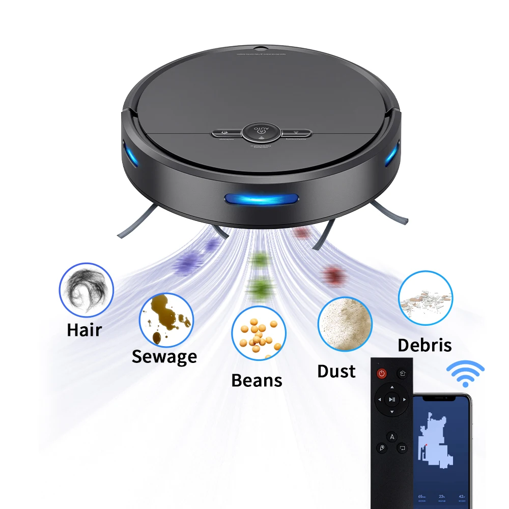 OEM Household Intelligent Robot Vacuum Cleaner that cleans Home Vacuum Cleaner Dry and Wet Phone Control Vacuum Cleaning Robot