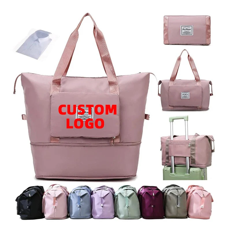 Custom Logo Large Capacity Foldable Gym Travel Bags Duffel Bag Waterproof Gym Duffle Travel Bag