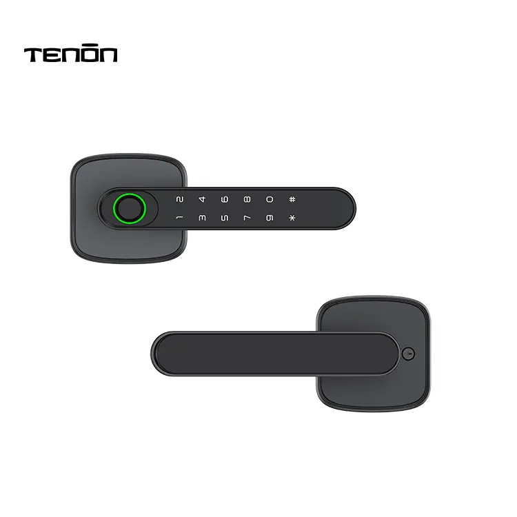 TENON K1plus Smart Home Security Door Lock with Tuya Aluminum Fingerprint Reader Electronic Password Key Card App Access