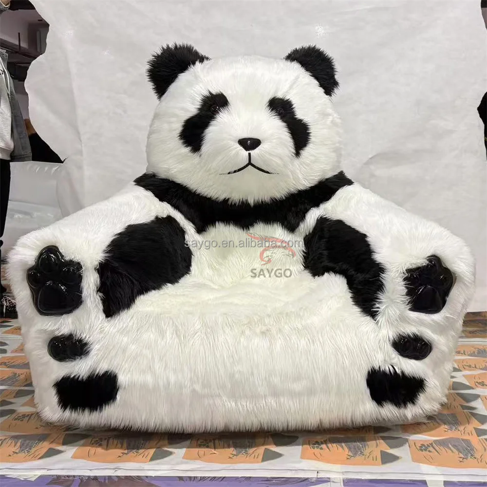 Furry Animal Couch Inflatable Plush Baby Kids Lazy Sofa