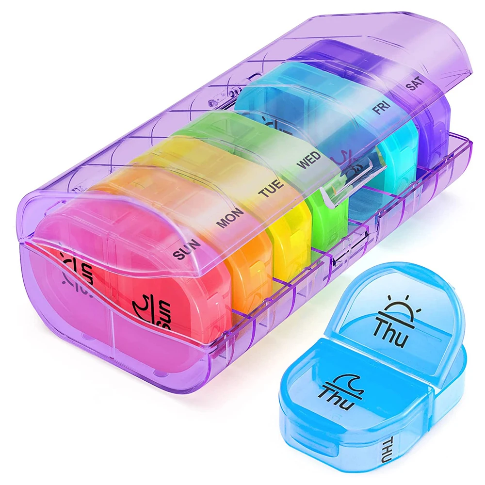 Высококачественный заводской органайзер для таблеток 2 раза в день, пластиковый контейнер для таблеток, экономичный и экологически чистый