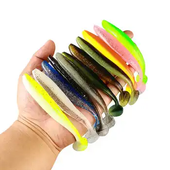 Cheery High Quality 4.2g 10 Colors Soft Plastic Fishing Lure T Tail Soft Bait Paddle Tail Soft Plastics Lure – Soft Lure – view 3