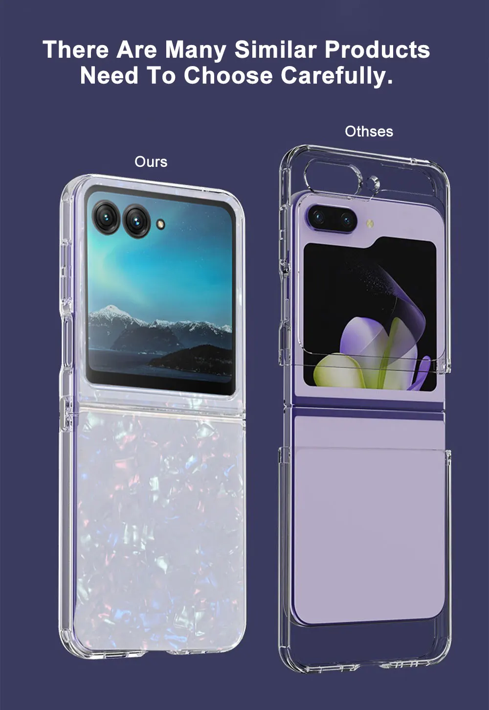 product flip phone case for motorola razr 40 ultra 2022 5g 2019 gradient seashell  clear tpu pc foldable fold cases sjk111 laudtec-3