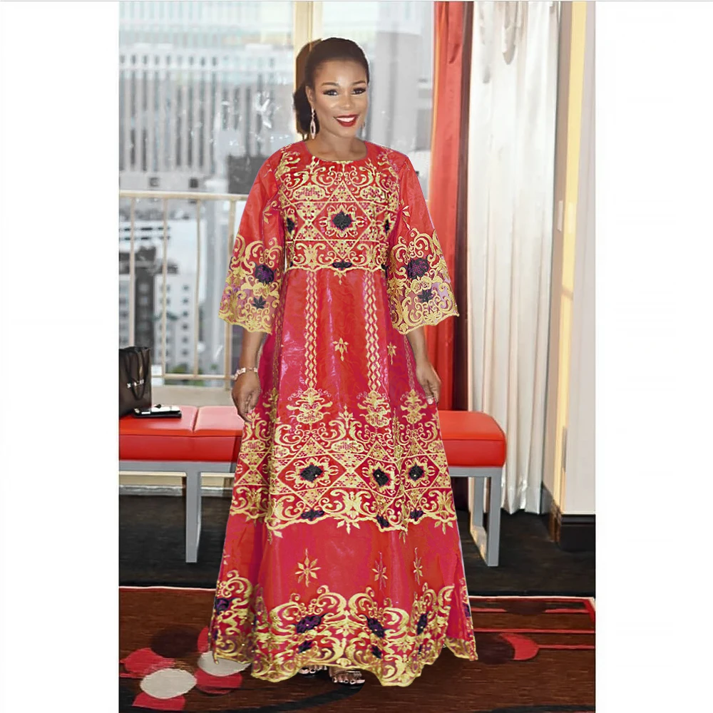 H & D Dashiki African Dresses for Women Bazin Riche Embroidery Long Dress  Formal Traditional African Dresses With Headtie| Alibaba.com