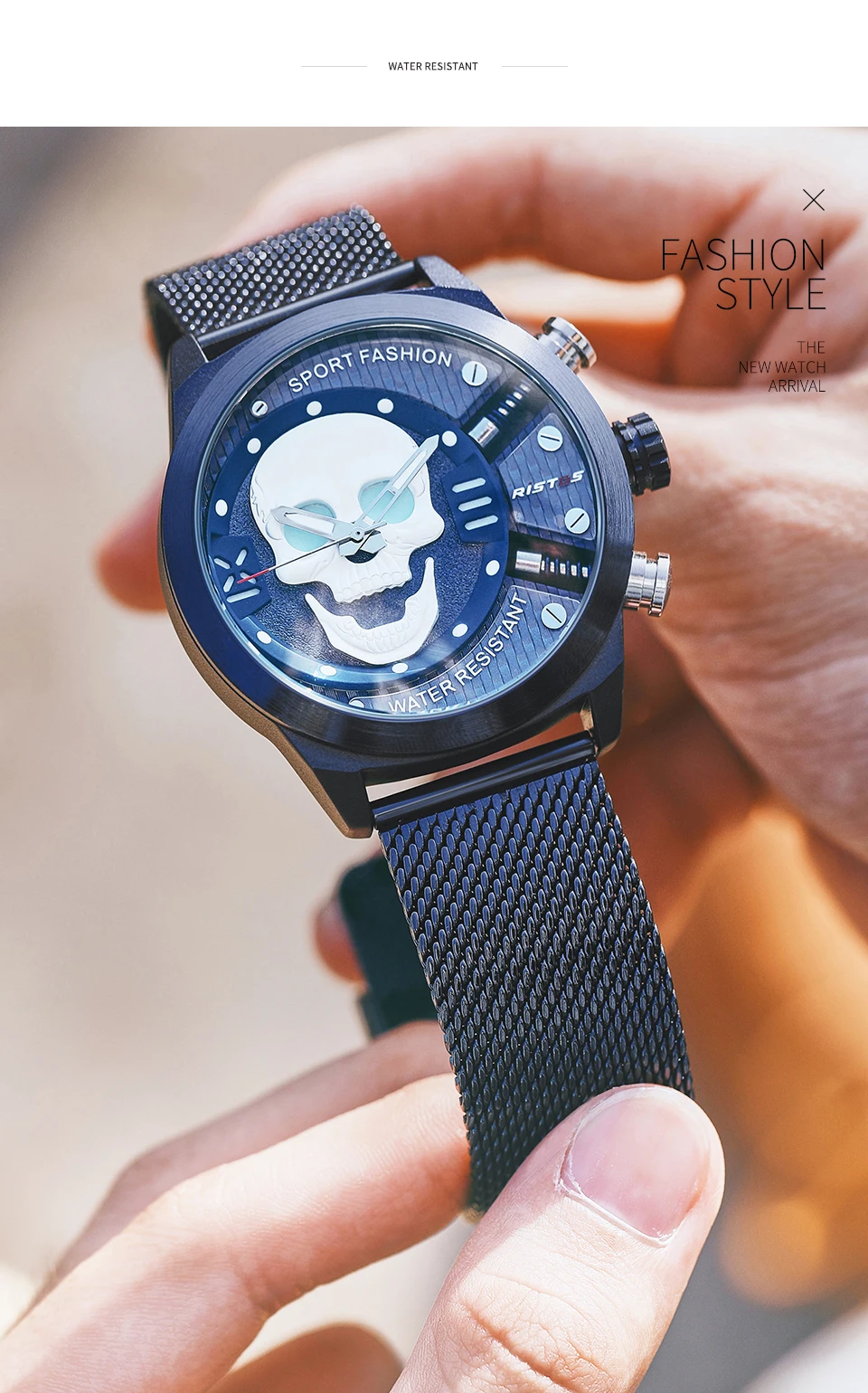 Amazon.com: TIME100 Watch for Men Skull Luminous 3D Skeleton Waterproof  Japanese Quartz Men's Wrist Watches : Clothing, Shoes & Jewelry