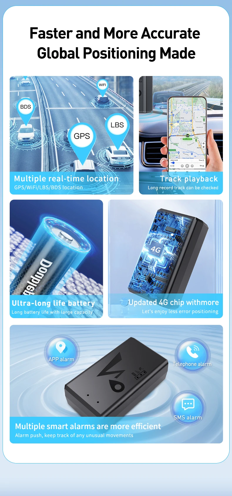 product rsh 1200 3000 6000 mah strong magnetic global tracking device 4g gps tracker for kids elderly pet dog car vehicle bicycle bike-4