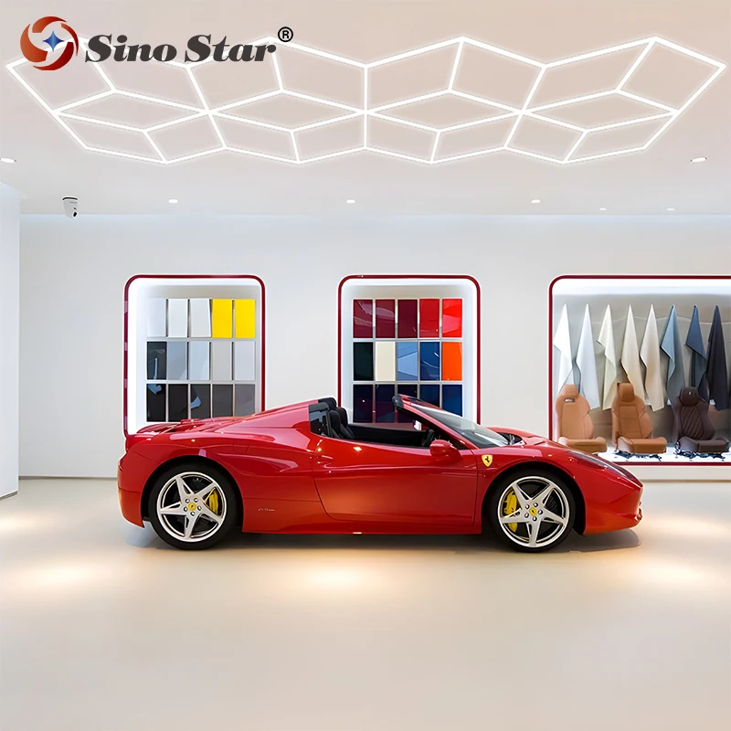 New Product Launch Hot Sale High Quality Polygonal Geometric LED Lighting Diy Assembly Booth Car Ceiling Detailing Lights Garage