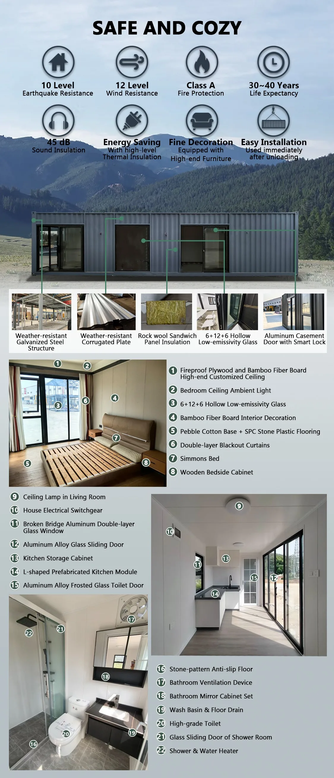 product durable steel structure modern prefabricated elevated modular shipping container house with steel balcony-1