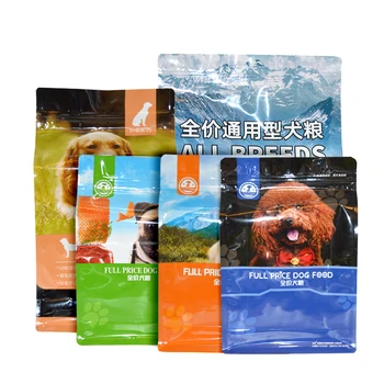 Customized printing stand up zipper eight-side sealing cat food pet feed snacks Potato crisps fruit food packaging bag