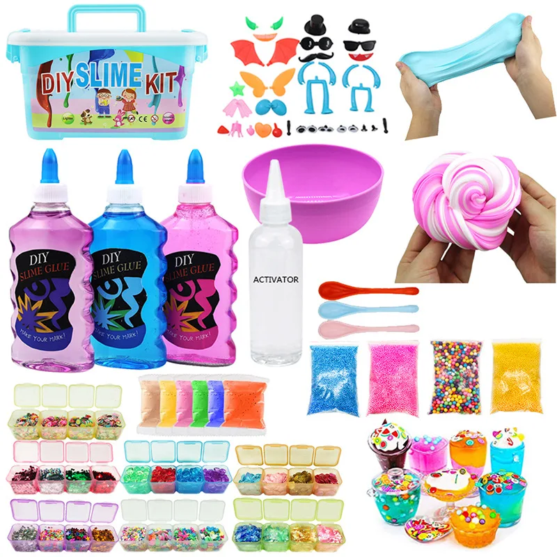 Educational Activator Crystal Clear Cream Set Slime Kit Putty Making Kits DIY Charms Toys Slime Kit for Kids