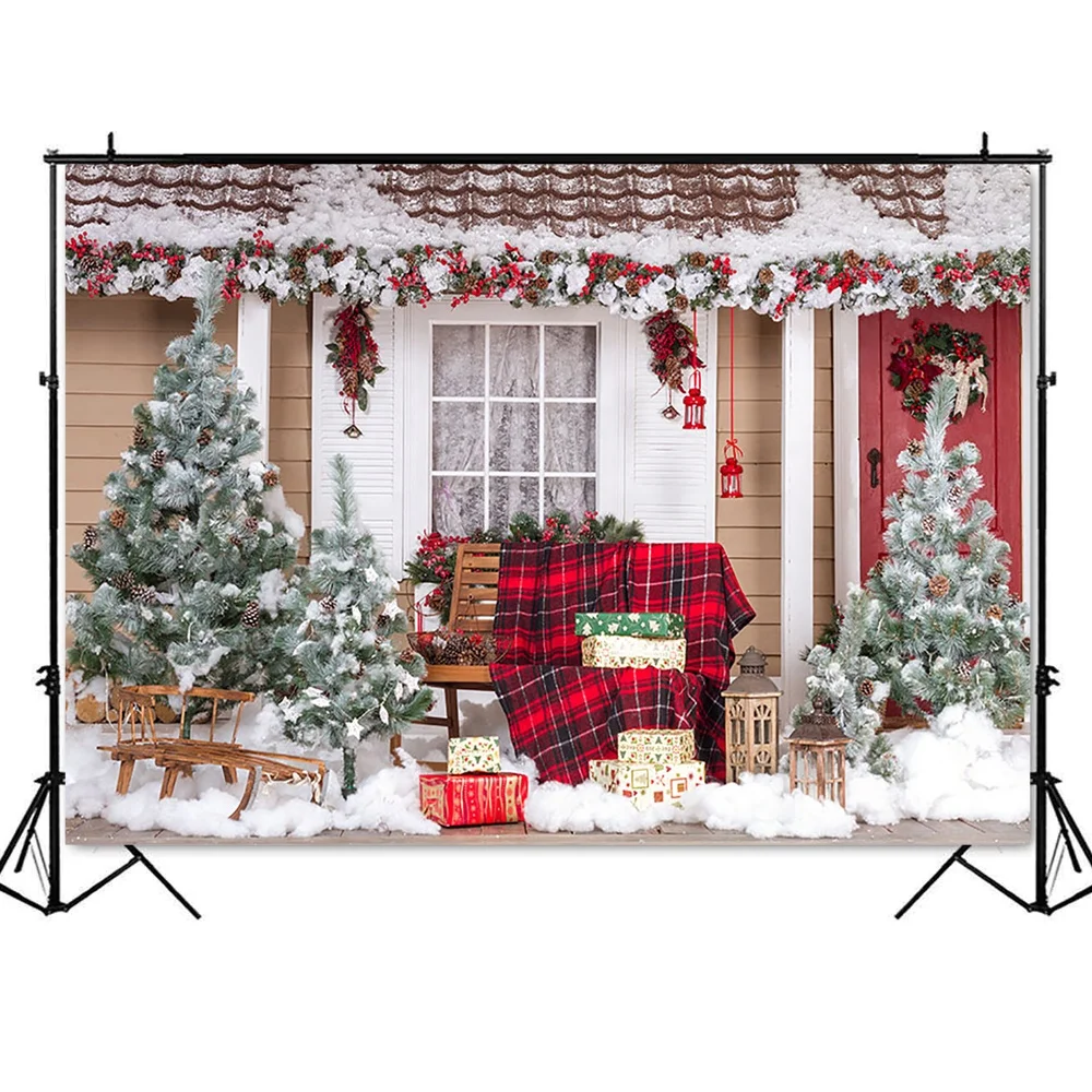 8X12FT-Christmas Lighting Tree Photography Backdrops Party Decoration Photo Studio Background