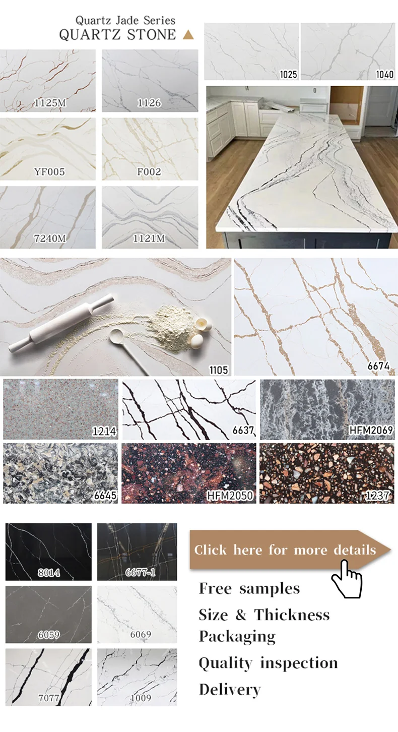 Prefabricated Quartz Countertop Kitchen Tops Counter Artificial Stone