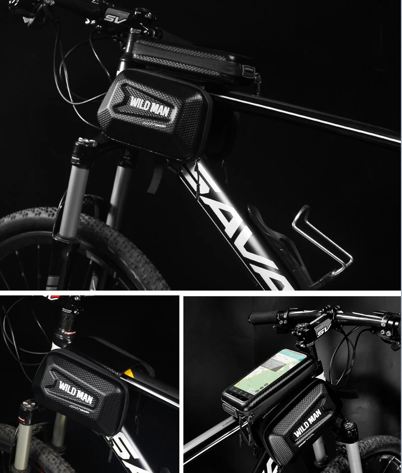 product waterproof hard shell bicycle front frame bag new image touch screen bike top tube storage organizer cycling accessories-7