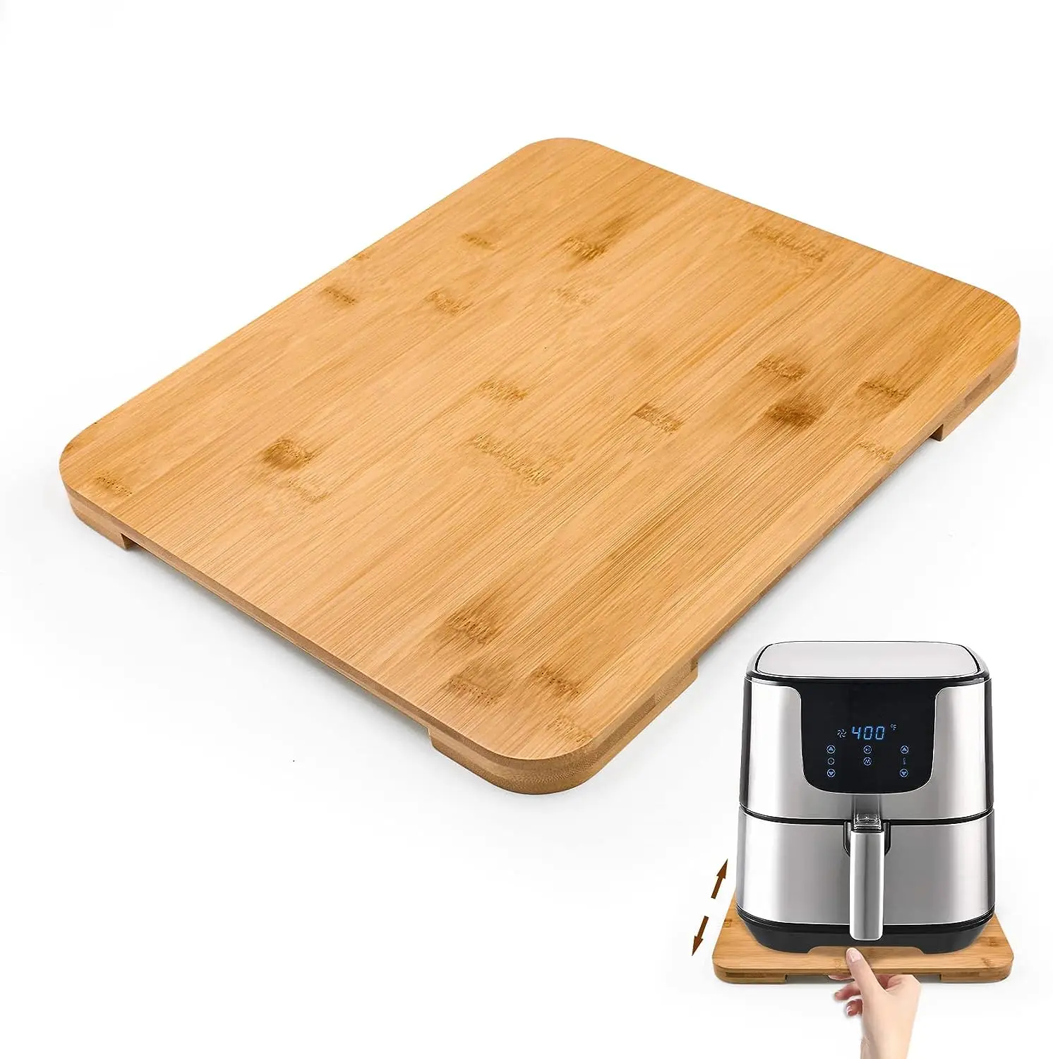 Kitchen Bamboo Sliding Tray For Coffee Maker,Appliance Sliding Tray Bamboo For Kitchen Small