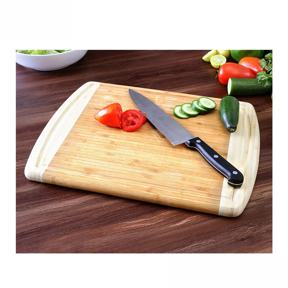 Органическая 18x12 дюймов очень большая бамбуковая разделочная доска с желобом для