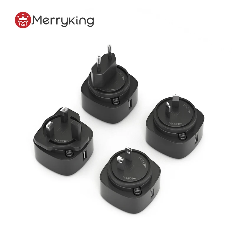 15w Interchangeable Plugs USB Charger Output 5v 2.5a 3a 2a Universal Power Adapters Wall Charger for Pedal Board