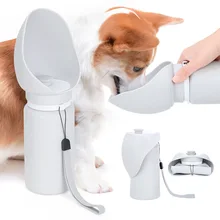 Outdoor Walking Portable Pet folding Dog Water dispenser 2 in 1 Puppy Drinking Feeder Collapsible Silicon Dog Water Bottle