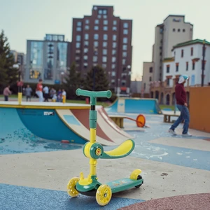 Customized 2-in-1 Kids Scooter with Flashing Wheels & Seat Personalized Kick & Foot Scooter for Children