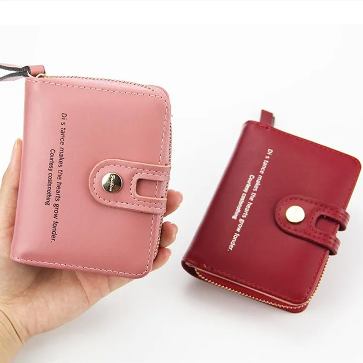 Women Short Wallets Fold Leather Coin Pocket Wallet Mini Purse Card Holder Small