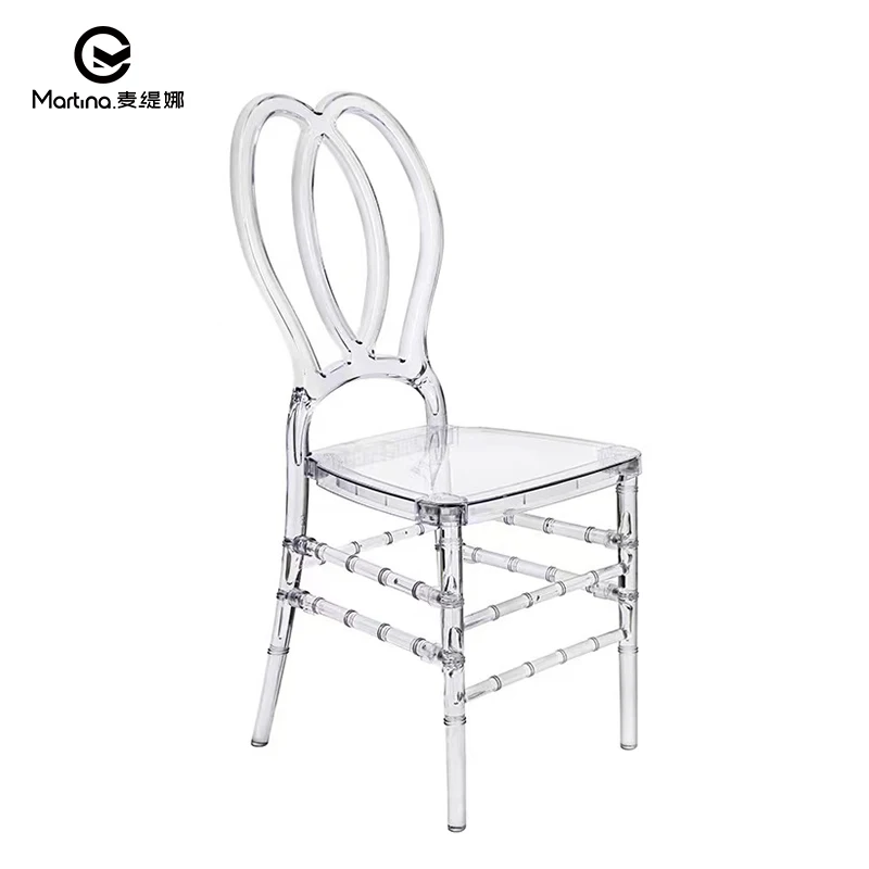 Transparent Detachable Clear Crystal Resin Acrylic Bamboo Chair Durable for Hotel Wedding Party Outdoor Dining & Events