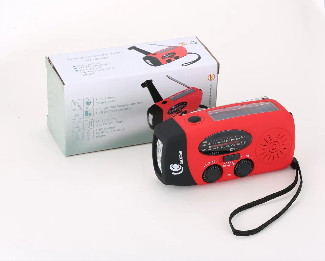 Портативный мини-радиоприемник на солнечной батарее, AM/FM, с фонариком