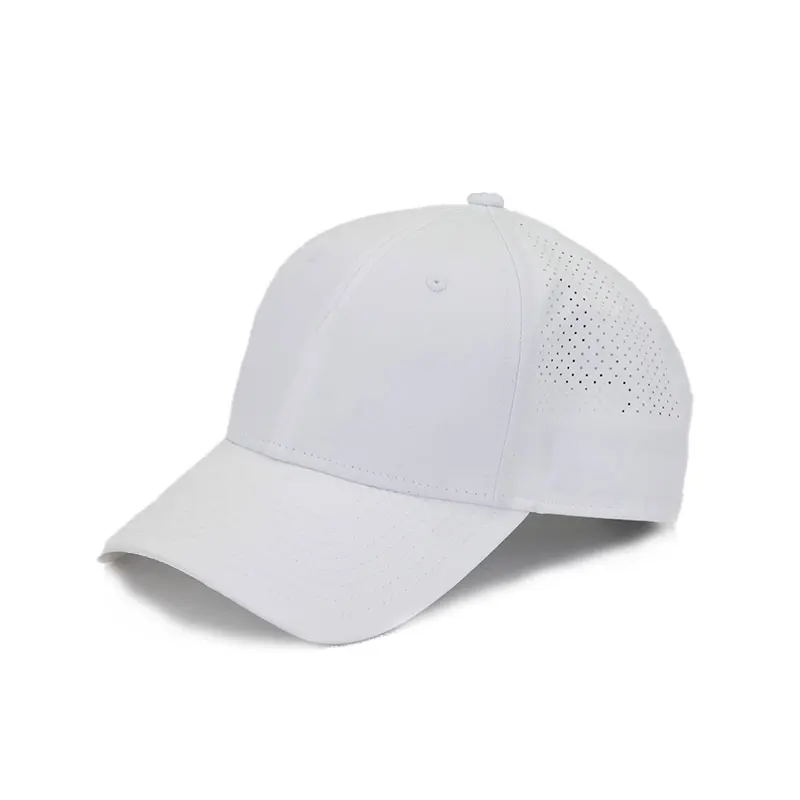 Custom Embroidery Logo Hats 6 Panel Breathable Laser Hole Perforated ...