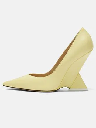 Transparent Glass Heel Shoe Size 43 Pointed Toe Ladies Wedge Shoes For Female - Image 2